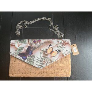 Hello 3 Am Crossbody Clutch Bag Fairy Butterflies Cork Spring Summer lightweight
